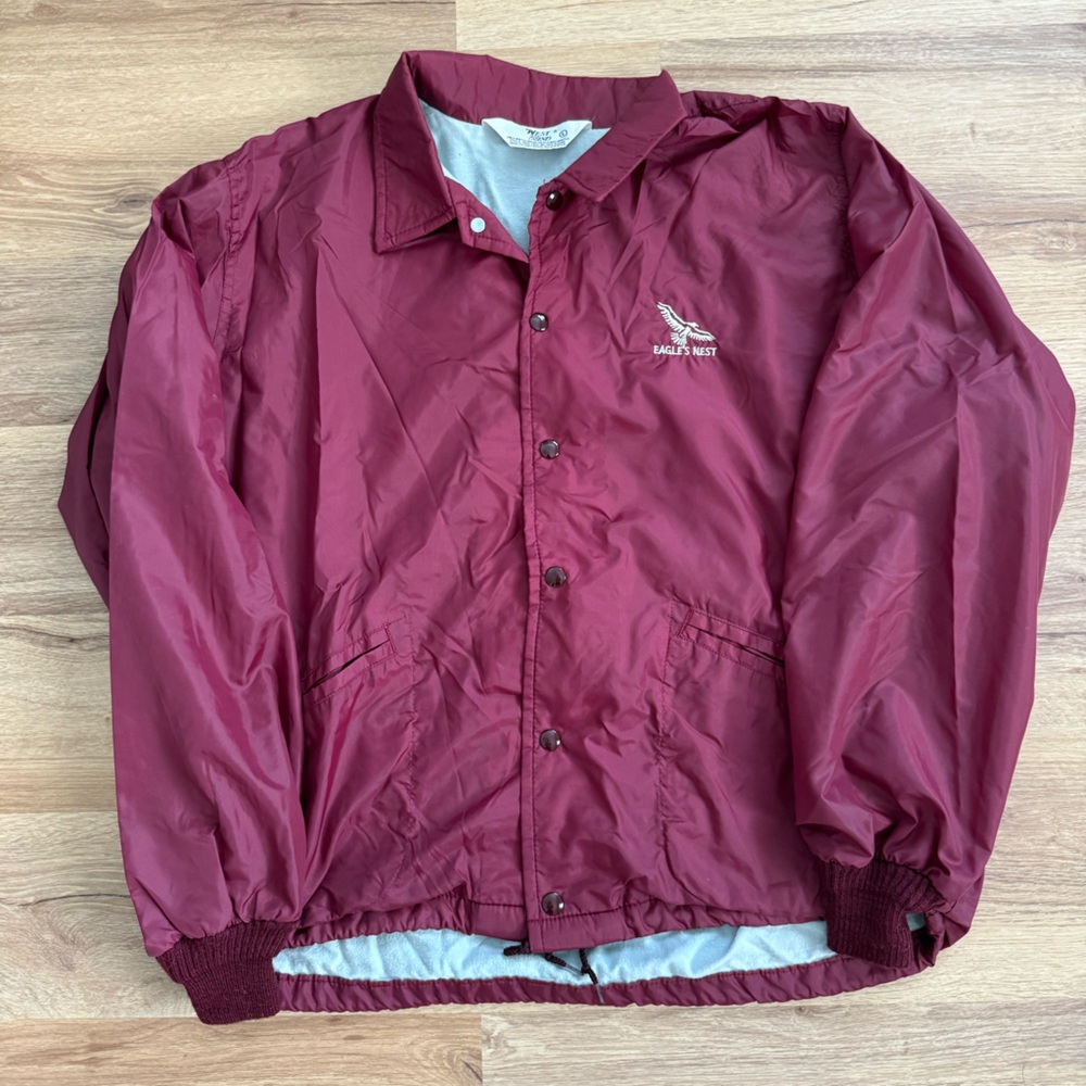 Vintage Eagles Nest West Wind Maroon Windbreaker Jacket - Sz L